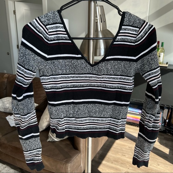 PacSun, LA Hearts tightly knitted, 5 color stripped sweater, S - Picture 2 of 7